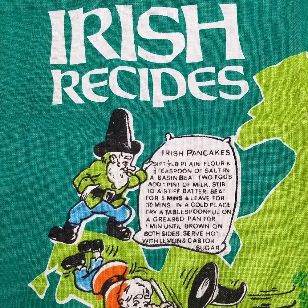 Vintage Irish Recipes Linen Tea Towel – A Nostalgic Kitchen Treasure - Picture 2 of 15